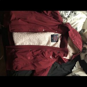 maroon winter jacket